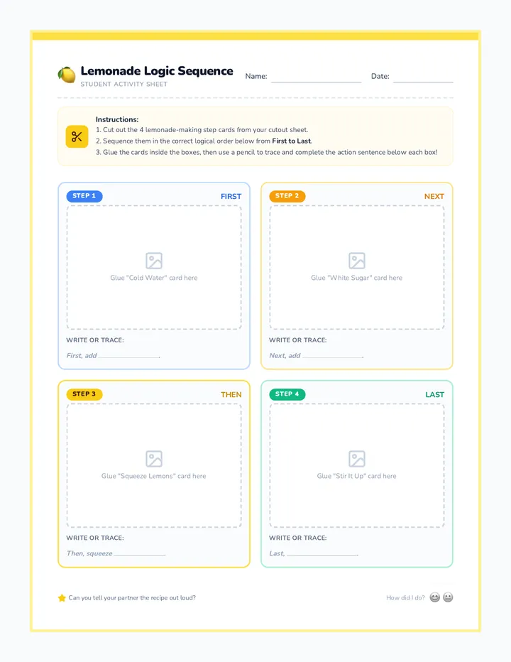 Lemonade Logic Worksheet page 1
