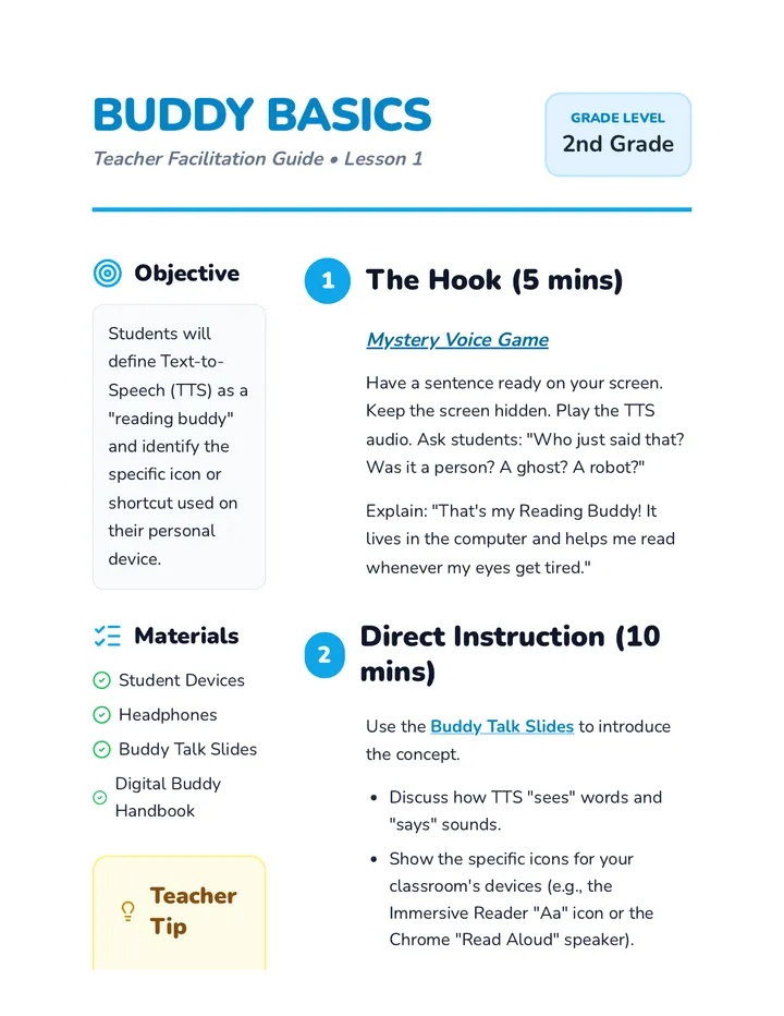 Buddy Basics Teacher Guide