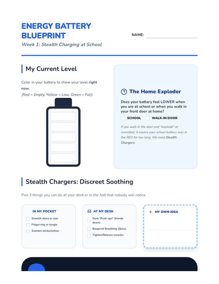 Energy Battery Blueprint Worksheet