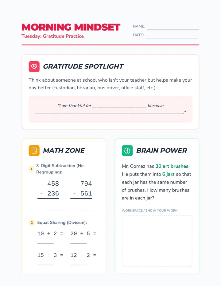Tuesday Week 2 Worksheet