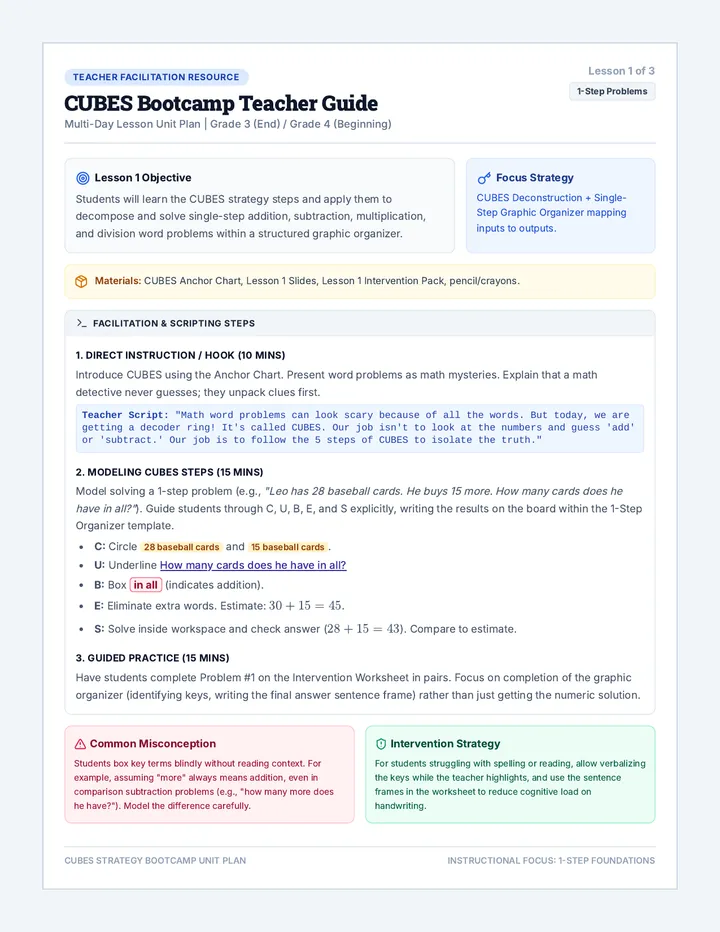 CUBES Bootcamp Teacher Guide