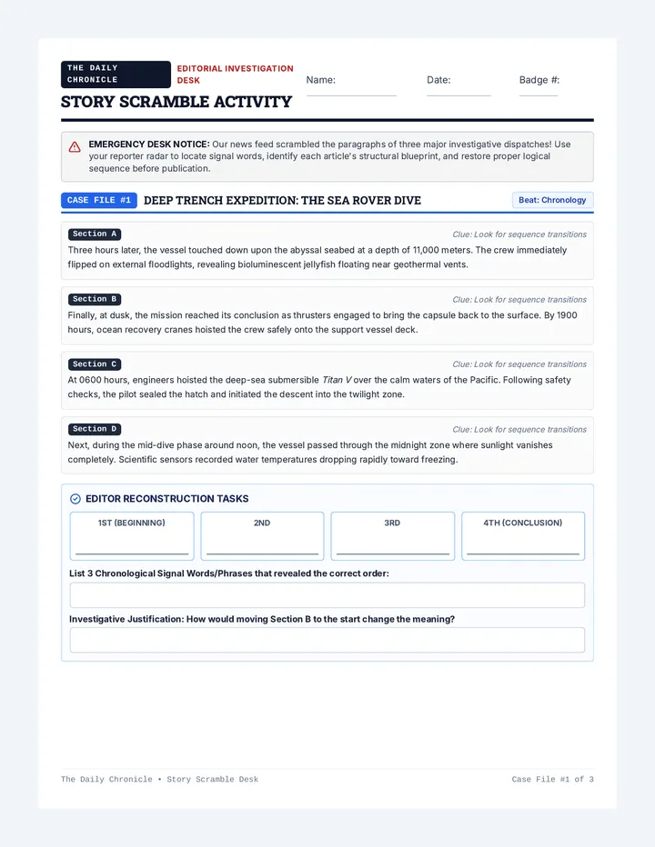 Story Scramble Activity