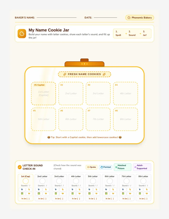 Name Cookie Jar Activity