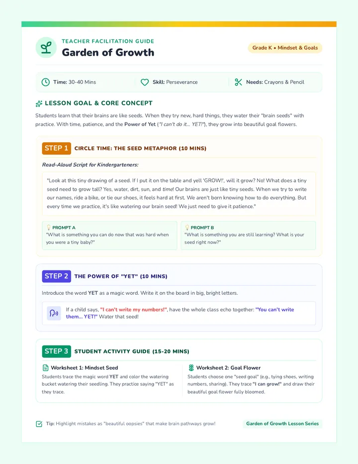 Garden Growth Teacher Guide