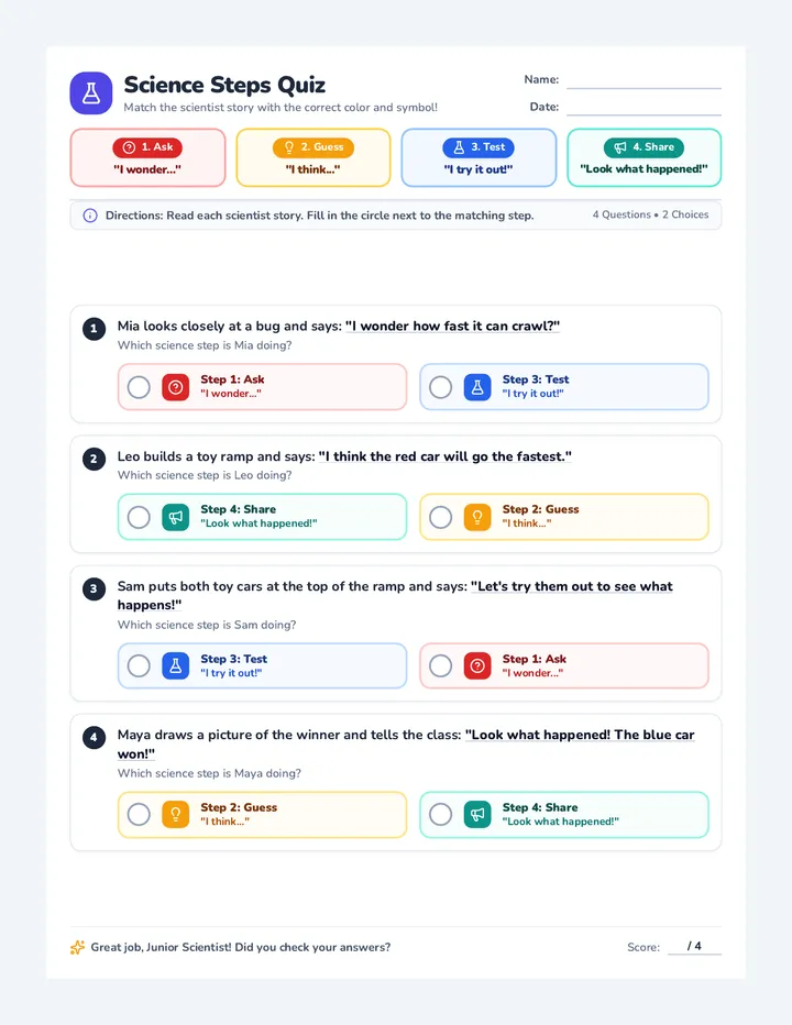 Science Steps Quiz