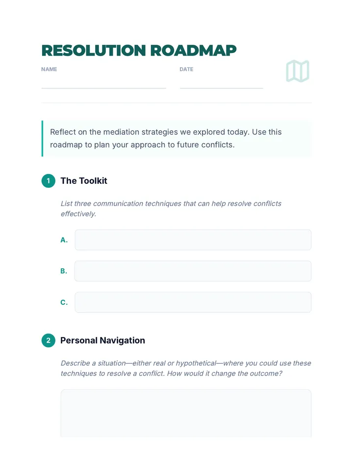 Resolution Roadmap Worksheet