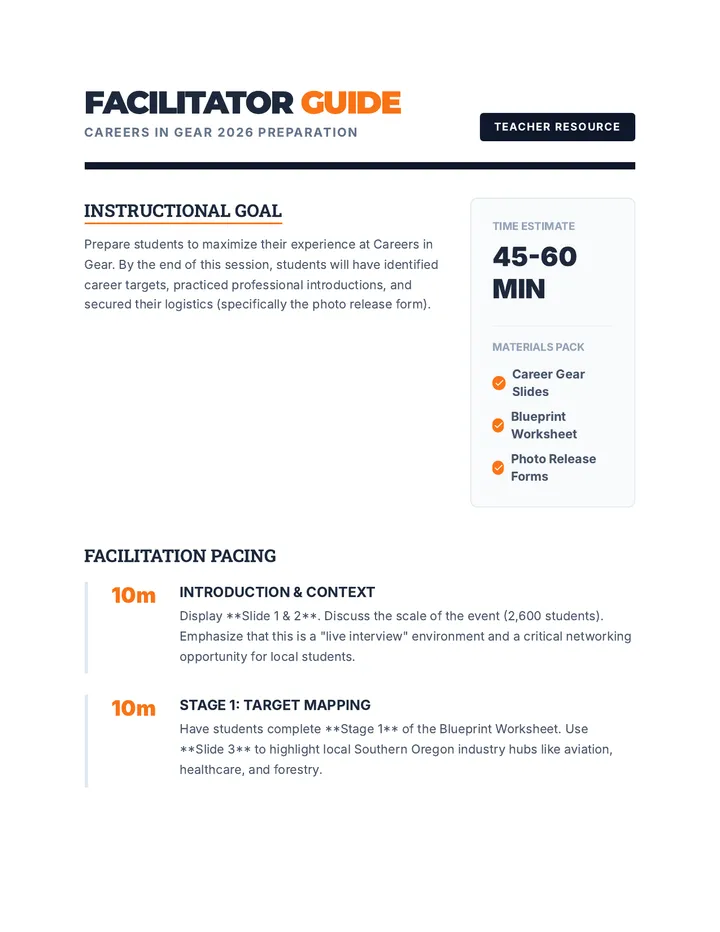 Career Gear Facilitator Guide