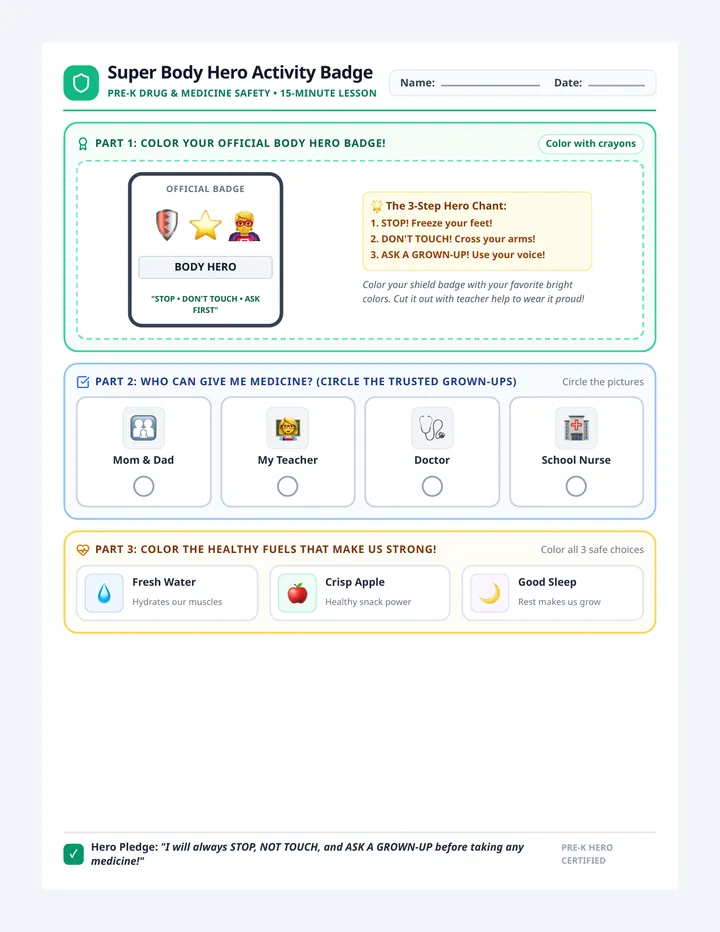 Body Hero Badge Worksheet
