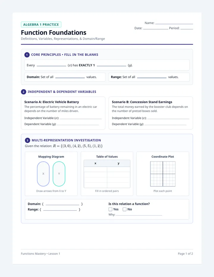 Foundations Practice Worksheet
