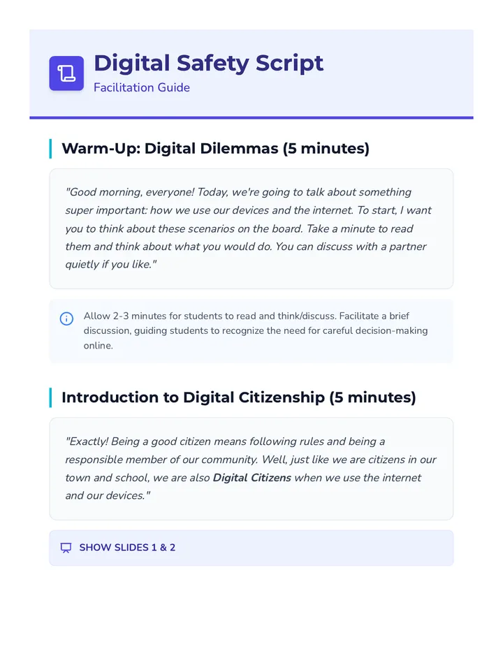 Digital Safety Script