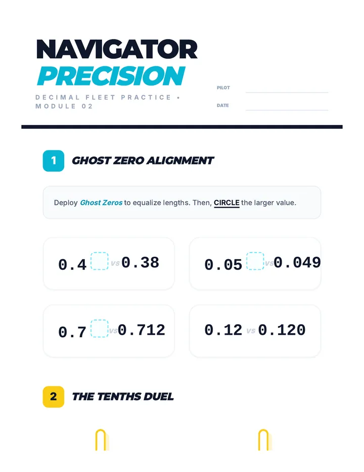 Decimal Precision Worksheet