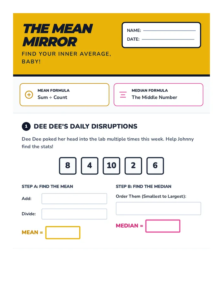 Mean Mirror Worksheet