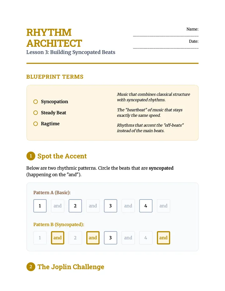 Rhythm Architect Worksheet