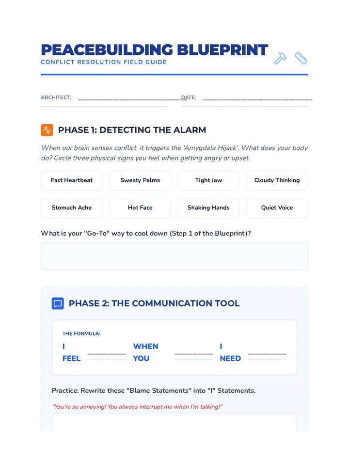 Conflict Toolkit Worksheet