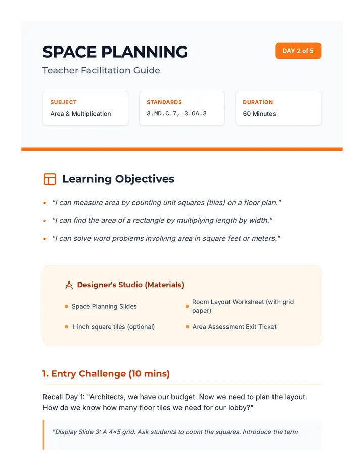 Space Planning Teacher Guide