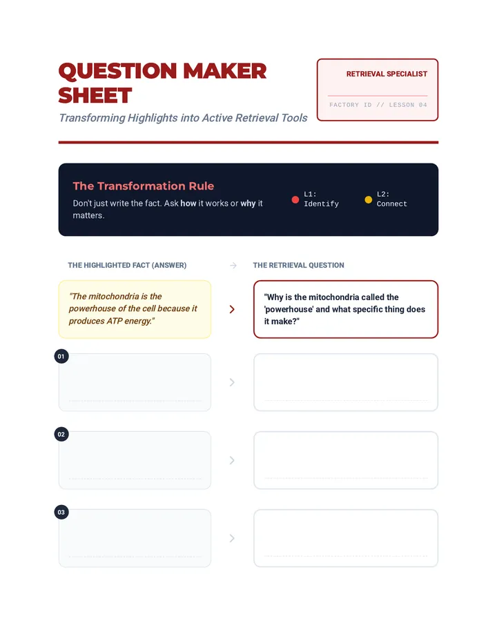 Question Maker Sheet