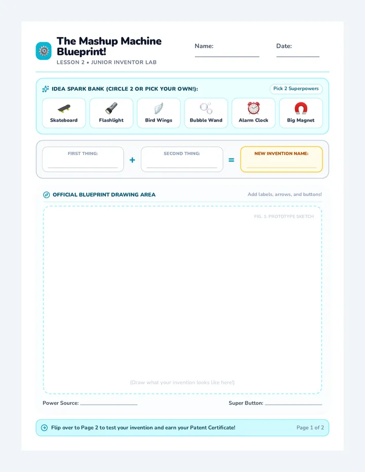 Mashup Machine Activity Sheet