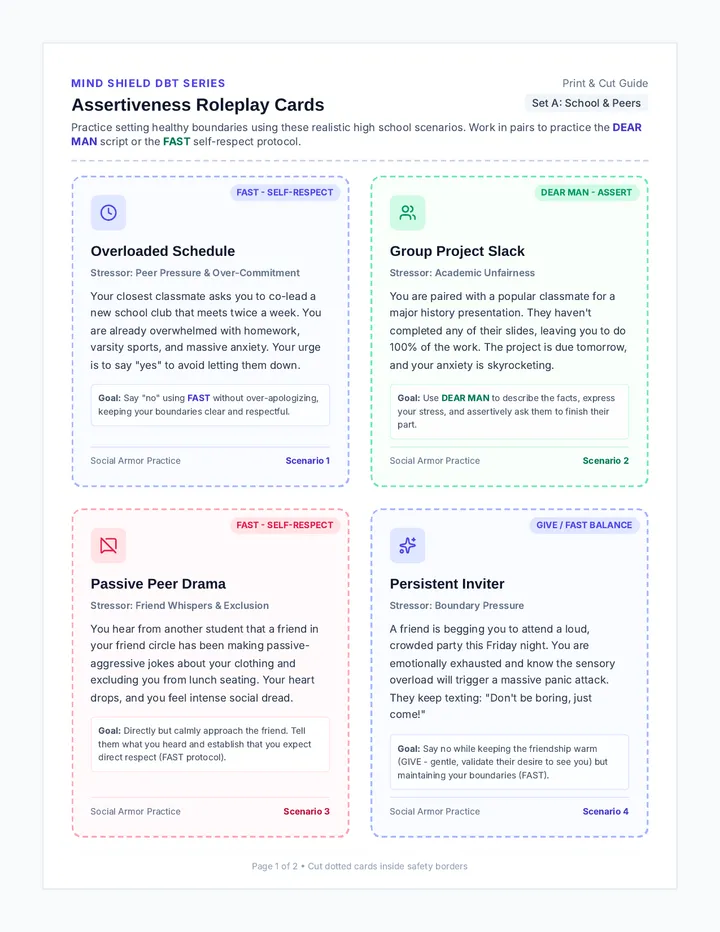 Assertiveness Roleplay Cards