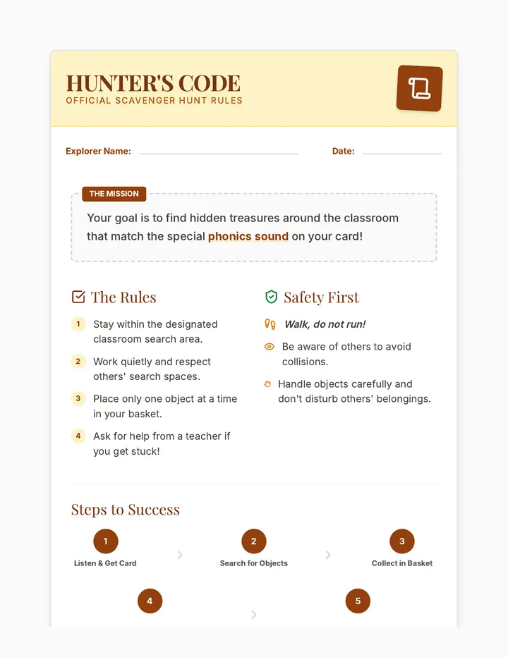 Hunter Code Rules Handout