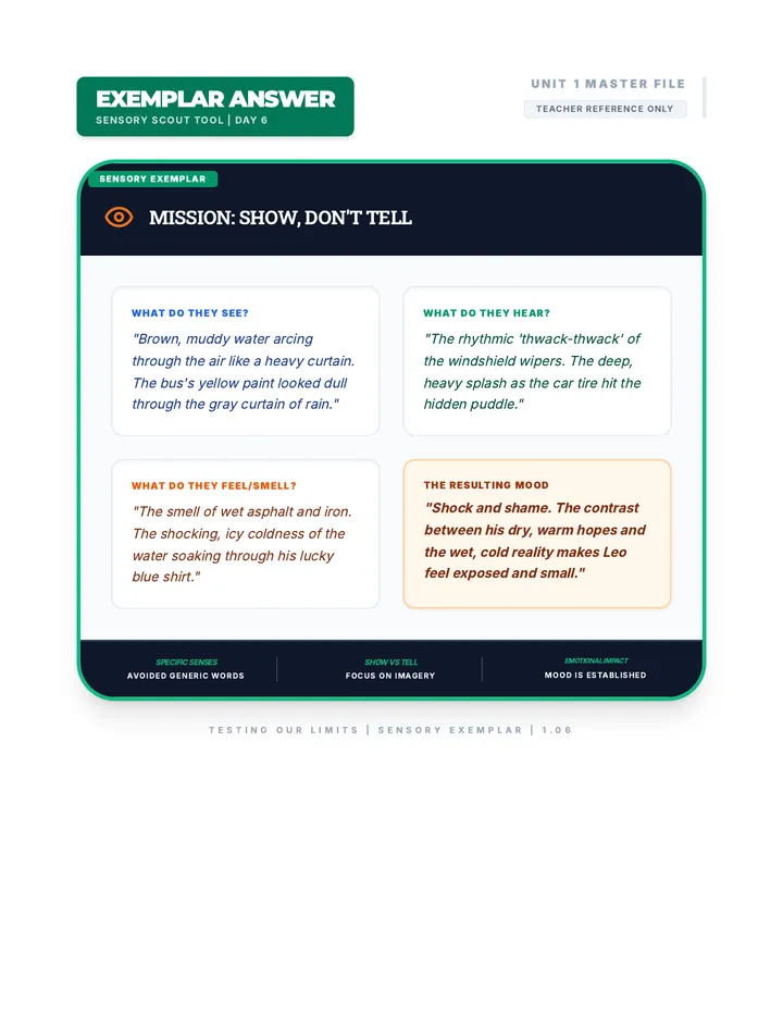 Day 6 EWP Sensory Scout Exemplar