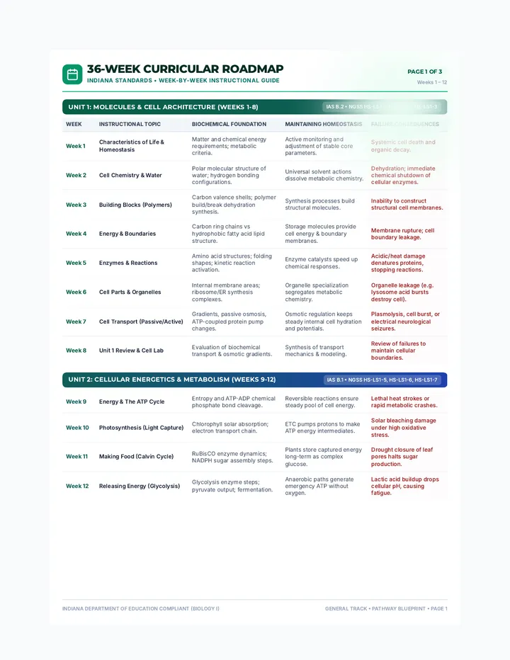 36-Week Curricular Roadmap