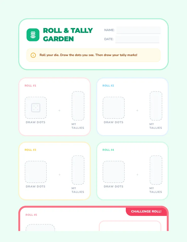 Roll and Tally Worksheet