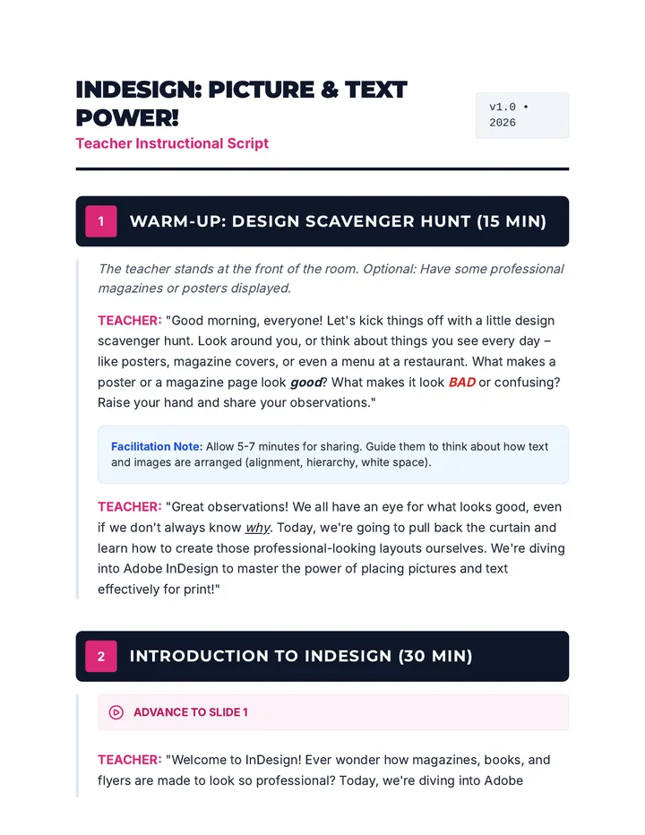 Layout Facilitator Script