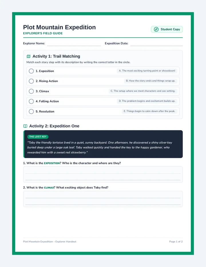 Plot Mountain Worksheet