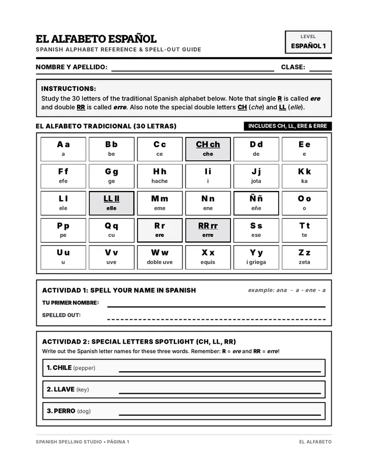 Color Spelling Worksheet