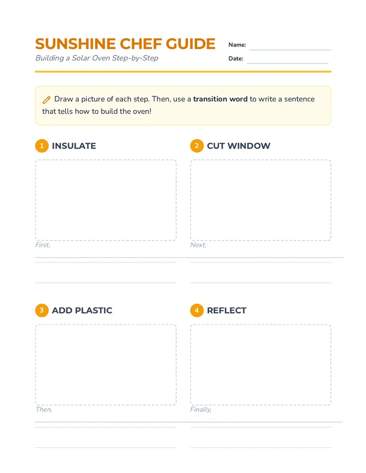Sunshine Chef Worksheet
