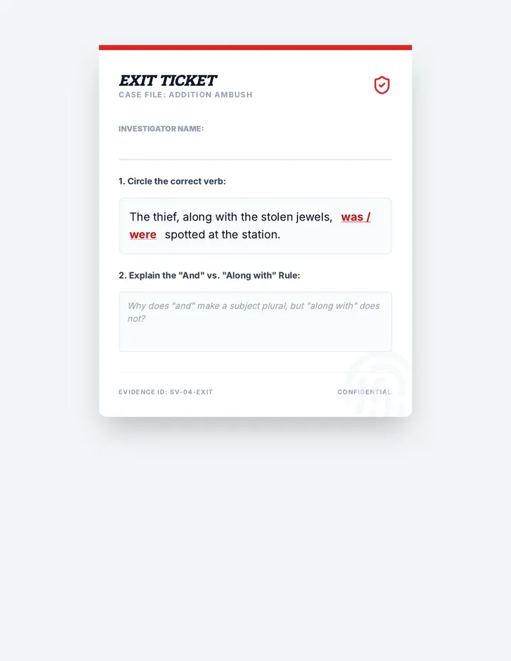 Ambush Exit Ticket