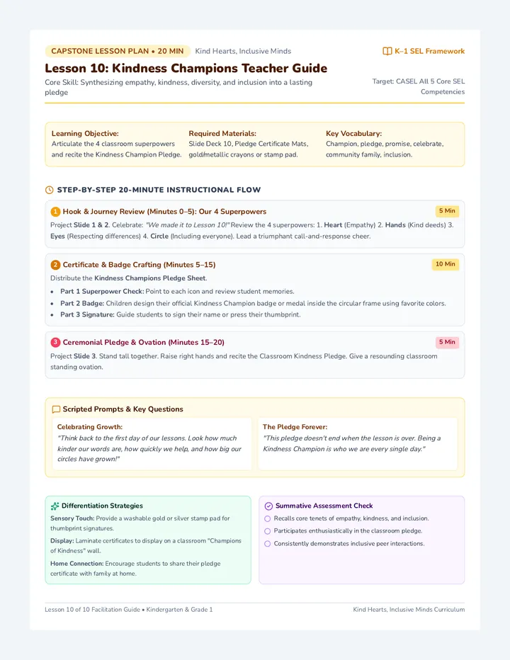 Kindness Champions Teacher Guide