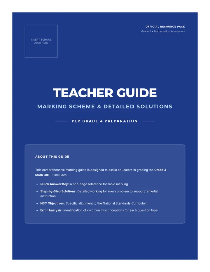 Grade 4 Math Teacher Marking Guide
