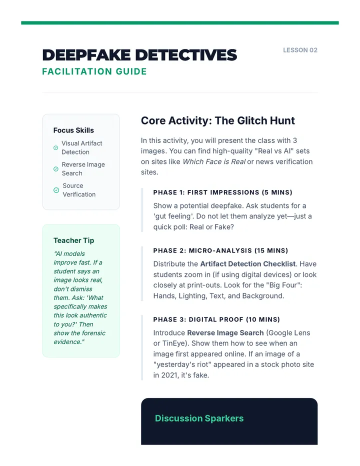 Deepfake Detectives Teacher Guide