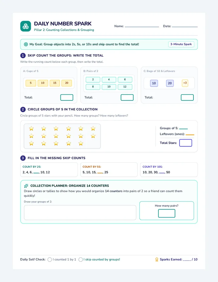 Counting Collections Sheet