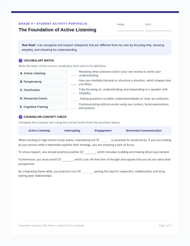Listening Foundation Student Portfolio