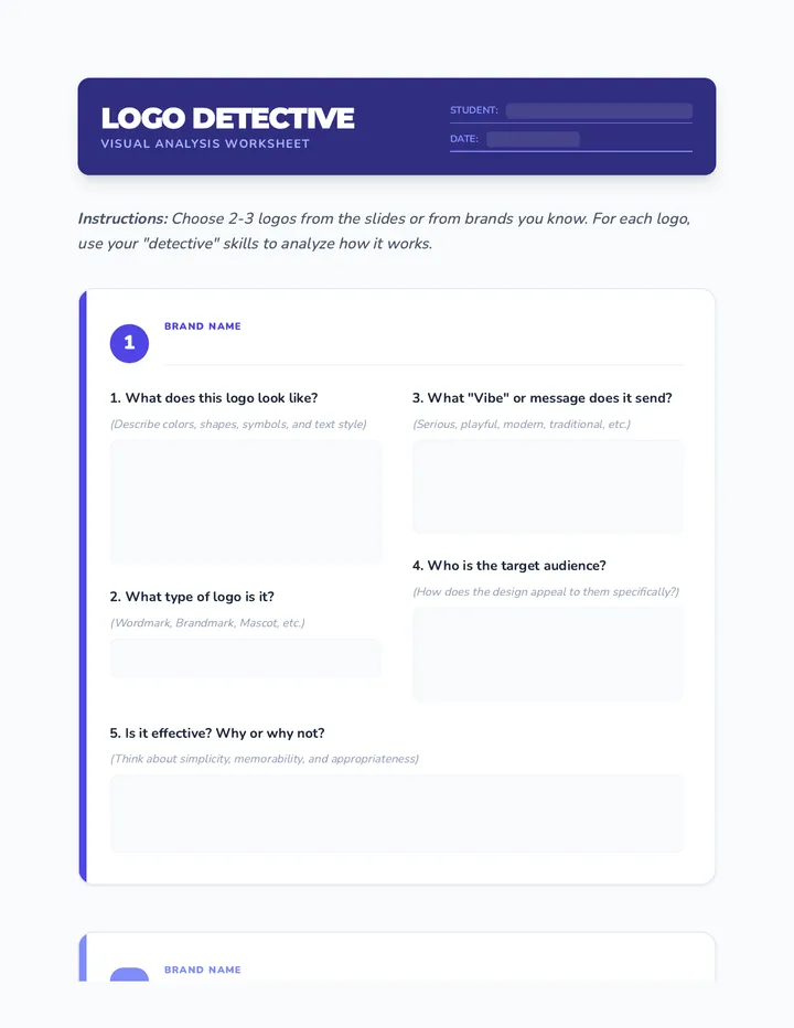Logo Analysis Worksheet