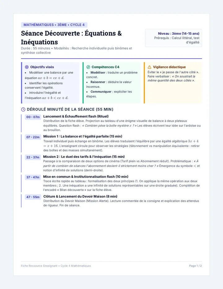 Mystère Inconnue Guide Professeur