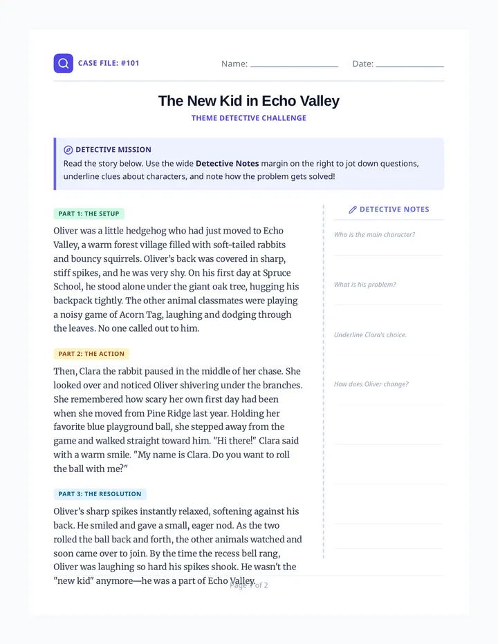 Echo Valley Worksheet
