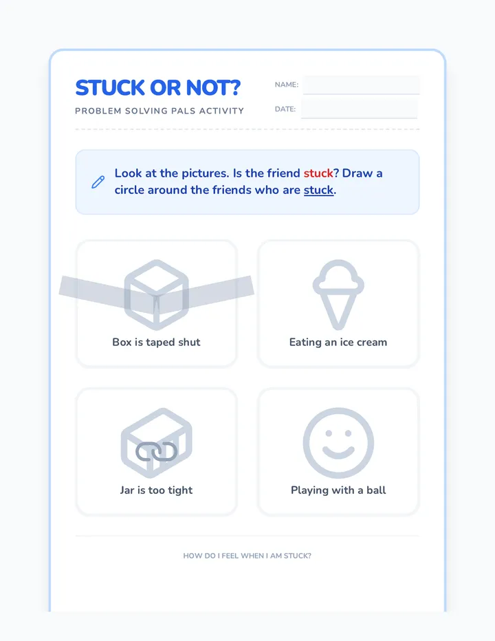 Stuck or Not Worksheet