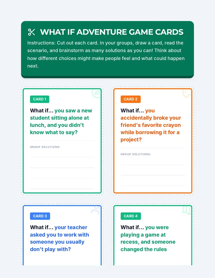 What If Adventure Game Cards