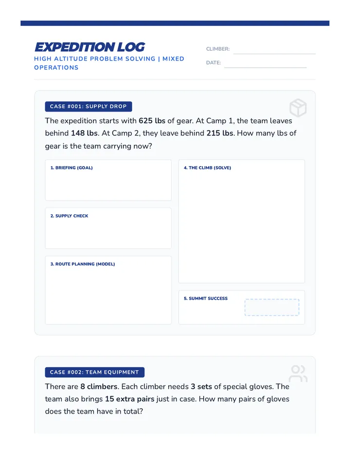 Expedition Log Worksheet