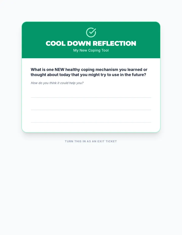 Coping Toolbox Exit Reflection