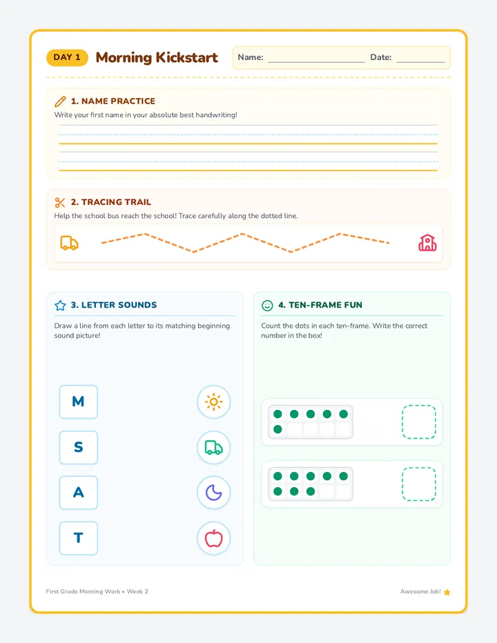 Morning Kickstarts Packet