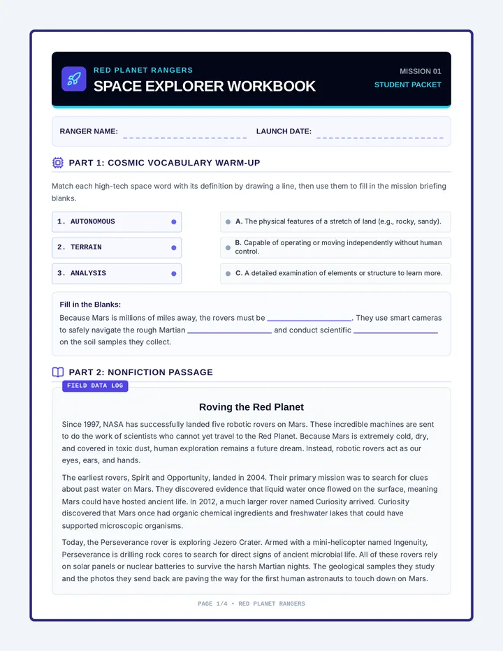 Space Explorer Workbook
