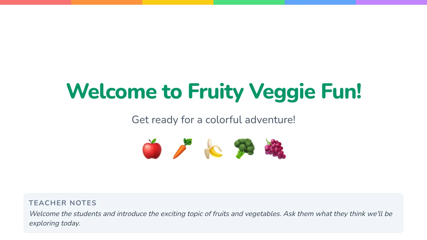 Fruity Veggie Fun Slides