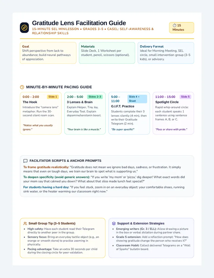 Gratitude Lens Facilitation Guide