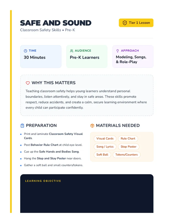 Safe and Sound Lesson Plan