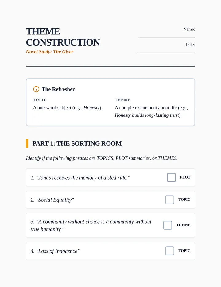 Theme Builder Worksheet