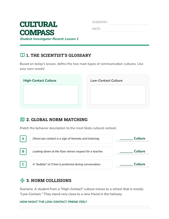 Cultural Compass Activity